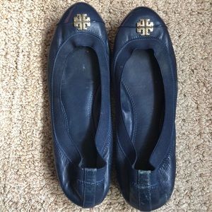 Tory Burch Ballet Flats Size 7 Navy Blue